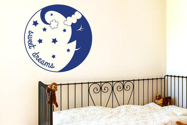 Sweet Dreams Sleeping Moon Wall Sticker