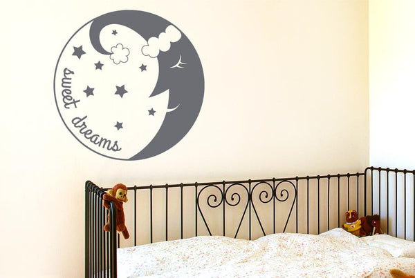 Sweet Dreams Sleeping Moon Wall Sticker