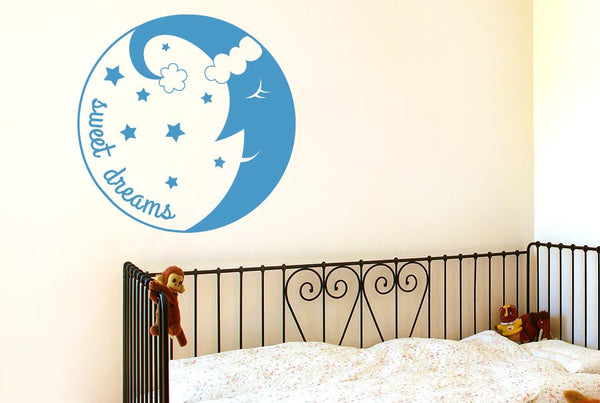 Sweet Dreams Sleeping Moon Wall Sticker