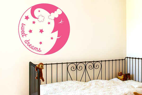 Sweet Dreams Sleeping Moon Wall Sticker