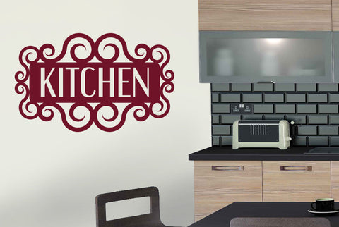 Swirly Kitchen Sign Wall Sticker