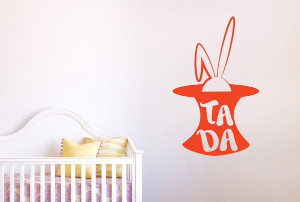 Ta Da Rabbit Out Of A Hat Wall Sticker