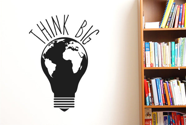 Think Big Earth Light Bulb Wall Sticker