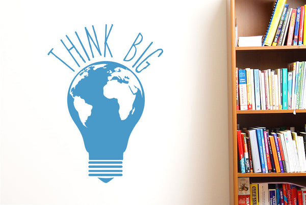 Think Big Earth Light Bulb Wall Sticker