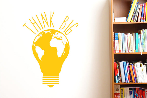 Think Big Earth Light Bulb Wall Sticker