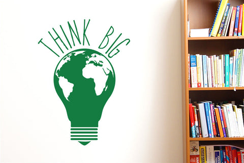 Think Big Earth Light Bulb Wall Sticker