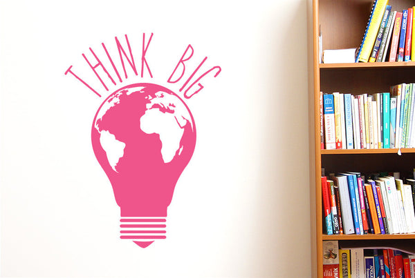Think Big Earth Light Bulb Wall Sticker