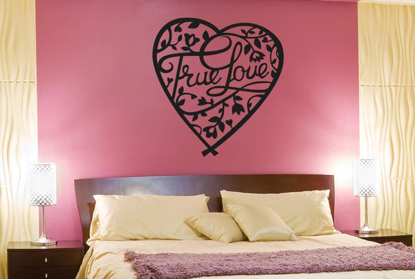 True Love Floral In Heart Wall Sticker
