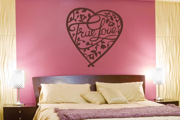 True Love Floral In Heart Wall Sticker