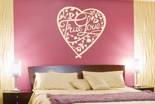 True Love Floral In Heart Wall Sticker