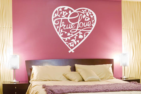 True Love Floral In Heart Wall Sticker