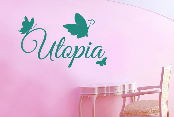 Utopia With Butterflies Wall Sticker