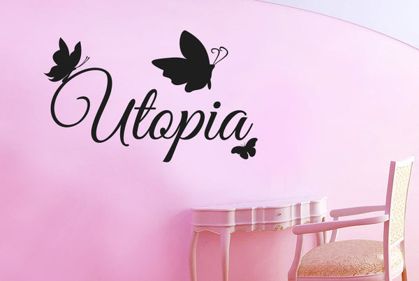 Utopia With Butterflies Wall Sticker