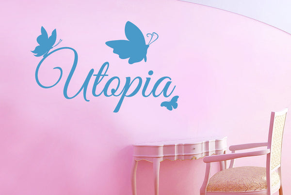 Utopia With Butterflies Wall Sticker