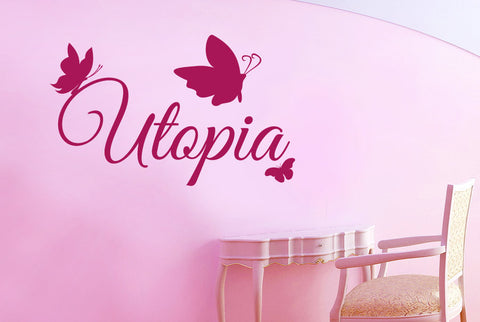 Utopia With Butterflies Wall Sticker