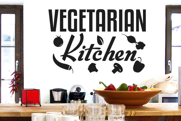 Vegetarian Kitchen Sign Wall Sticker