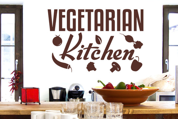 Vegetarian Kitchen Sign Wall Sticker