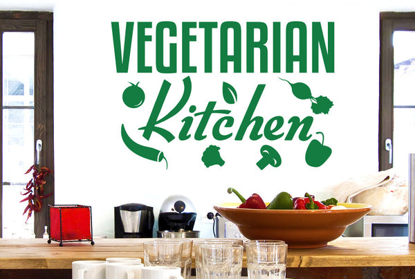 Vegetarian Kitchen Sign Wall Sticker