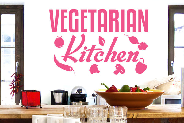 Vegetarian Kitchen Sign Wall Sticker