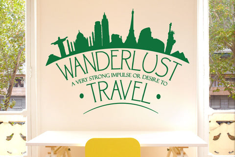 Wanderlust A Very Strong Impulse Or Desire To Travel Wall Sticker