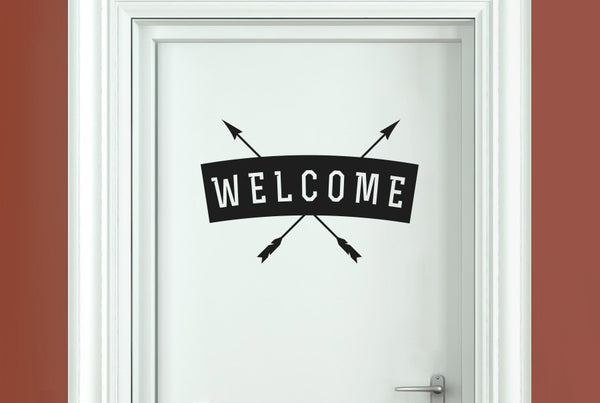 Welcome Arrows Banner Door Room Sticker