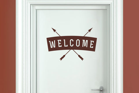 Welcome Arrows Banner Door Room Sticker