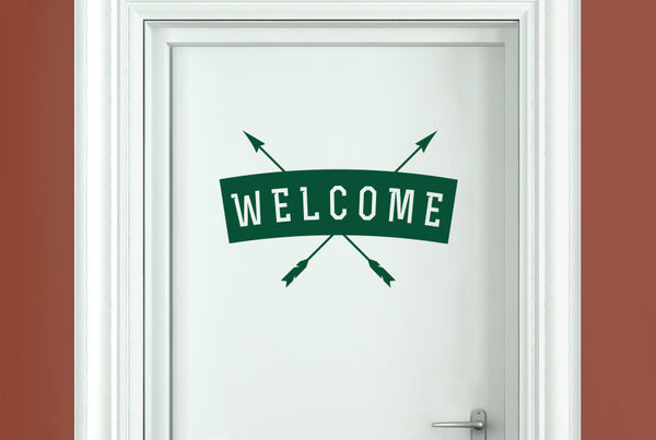 Welcome Arrows Banner Door Room Sticker