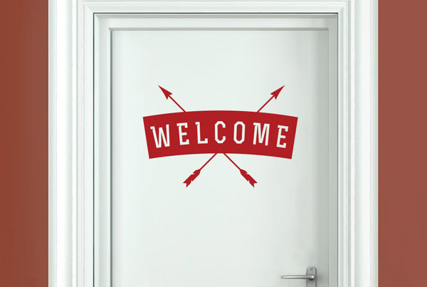 Welcome Arrows Banner Door Room Sticker
