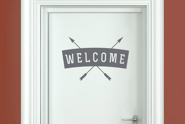 Welcome Arrows Banner Door Room Sticker