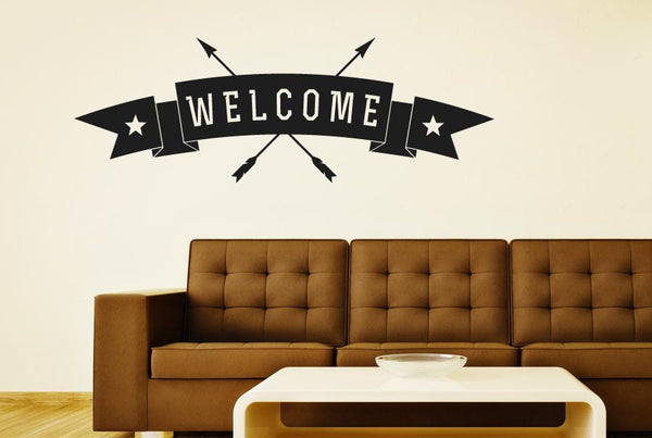 Welcome Arrows through Banner Sign Wall Sticker