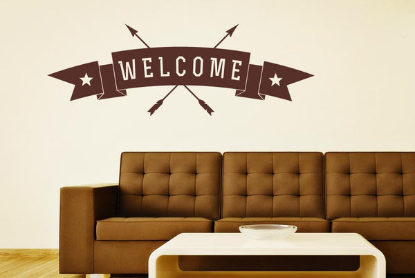 Welcome Arrows through Banner Sign Wall Sticker