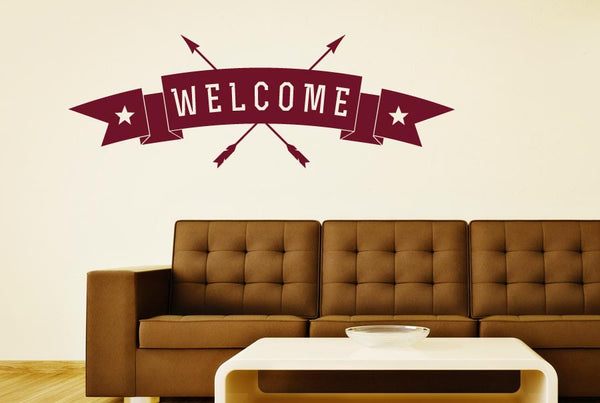 Welcome Arrows through Banner Sign Wall Sticker