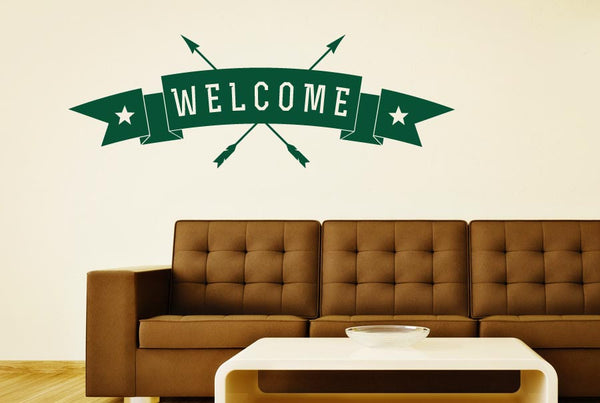 Welcome Arrows through Banner Sign Wall Sticker