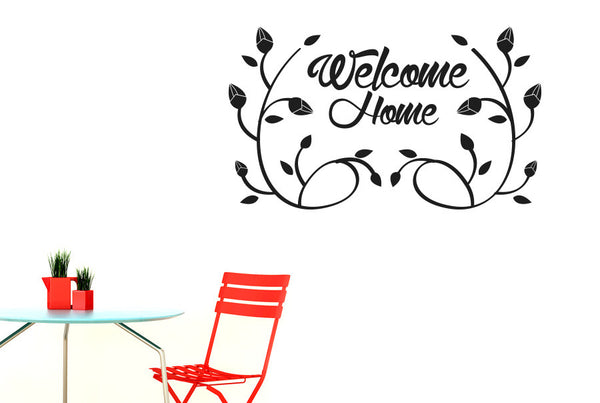 Welcome Home Flower And Vines Wall Sticker