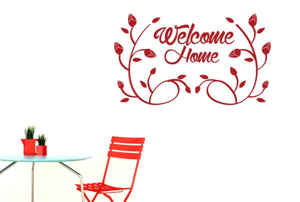 Welcome Home Flower And Vines Wall Sticker