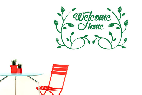 Welcome Home Flower And Vines Wall Sticker