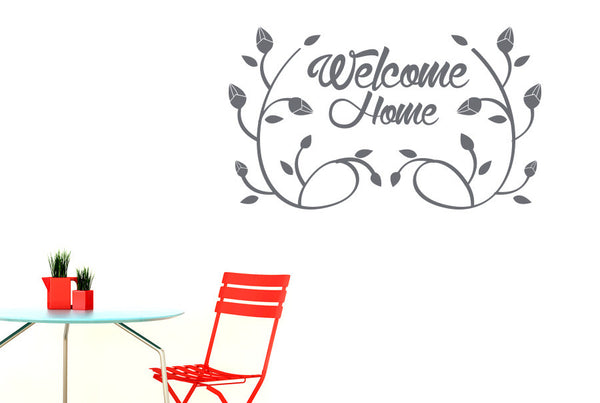 Welcome Home Flower And Vines Wall Sticker