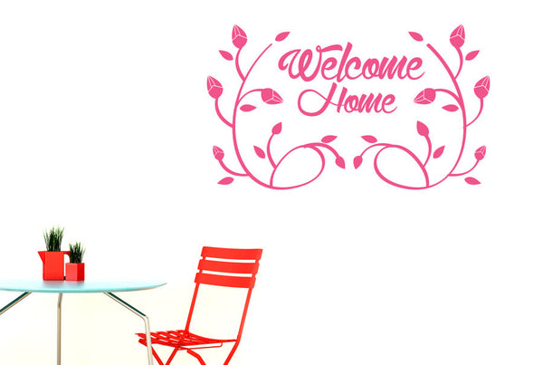 Welcome Home Flower And Vines Wall Sticker