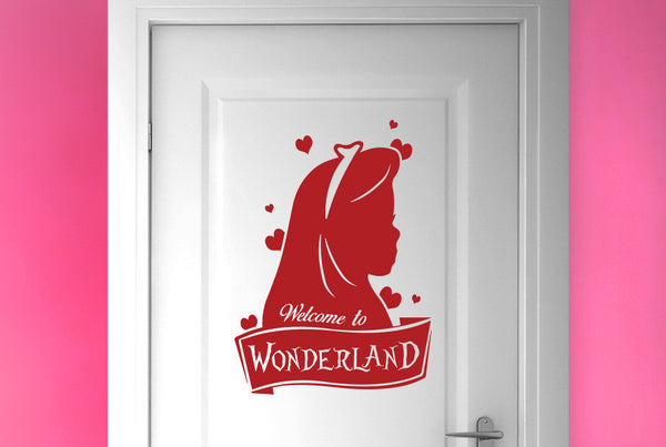 Welcome To Wonderland Door Room Sticker