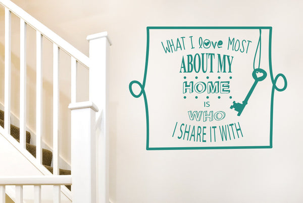 What I Love Most About My Home Is Who I Share It With Wall Sticker
