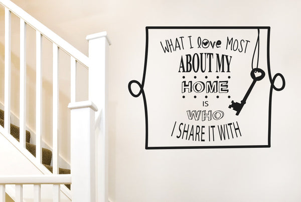 What I Love Most About My Home Is Who I Share It With Wall Sticker