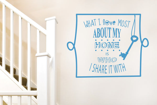 What I Love Most About My Home Is Who I Share It With Wall Sticker