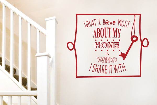 What I Love Most About My Home Is Who I Share It With Wall Sticker