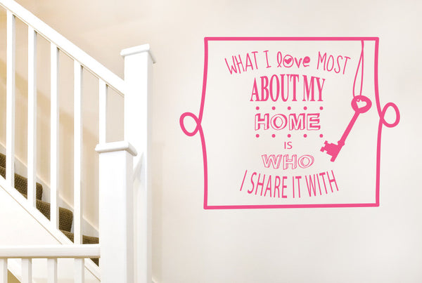 What I Love Most About My Home Is Who I Share It With Wall Sticker