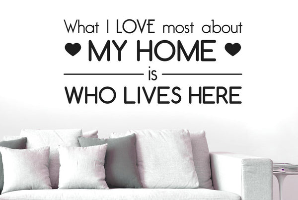 What I Love Must About My Home Is Who Lives Here Wall Sticker