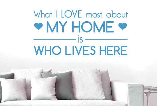 What I Love Must About My Home Is Who Lives Here Wall Sticker