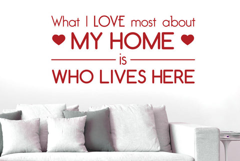 What I Love Must About My Home Is Who Lives Here Wall Sticker