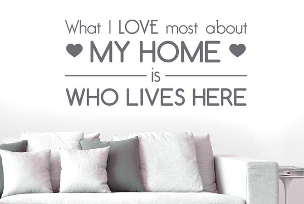 What I Love Must About My Home Is Who Lives Here Wall Sticker