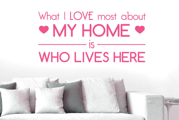 What I Love Must About My Home Is Who Lives Here Wall Sticker