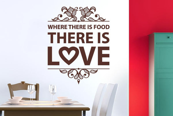 Where There Is Food There Is Love Wall Sticker